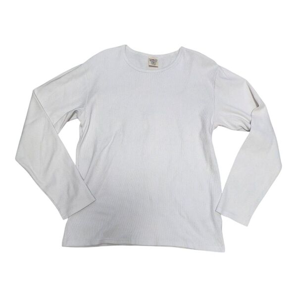 AVIREX アビレックス メンズ 長袖 クルーネック Tシャツ ホワイト サイズXL
