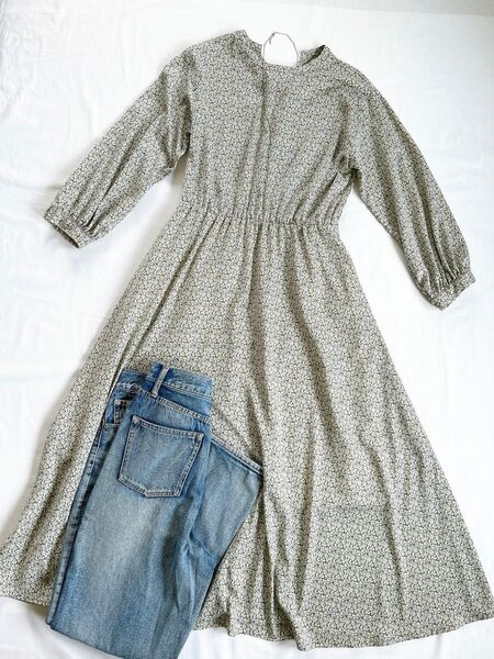 セブンデイズサンデー 花柄ロングワンピース シフォン 春服 M