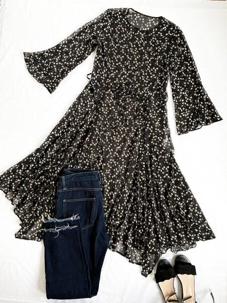 ミラオーウェン 花柄シアーワンピース 1
