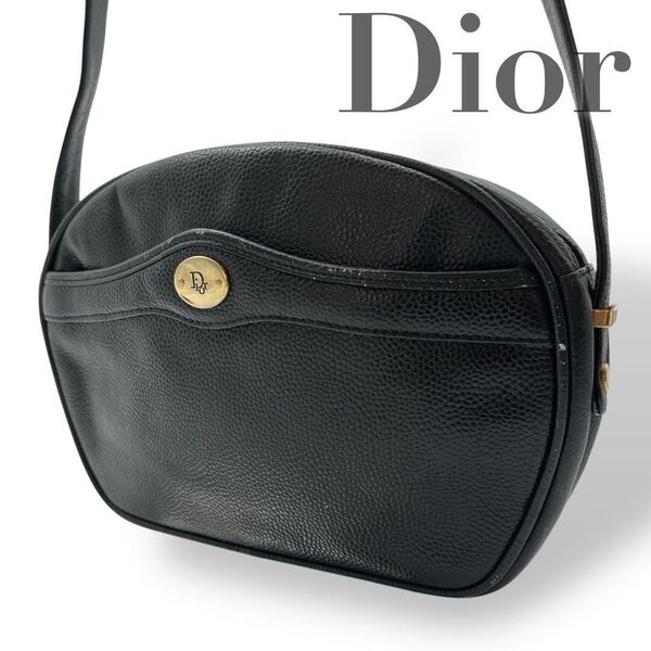Christian Dior ディオール ショルダーバッグ レザー 黒 ブラック