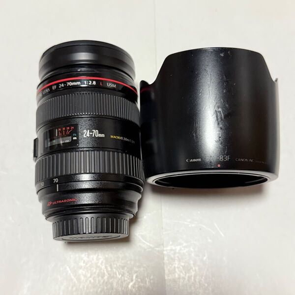 B キヤノン Canon EF24-70mm F2.8L USM フード付き