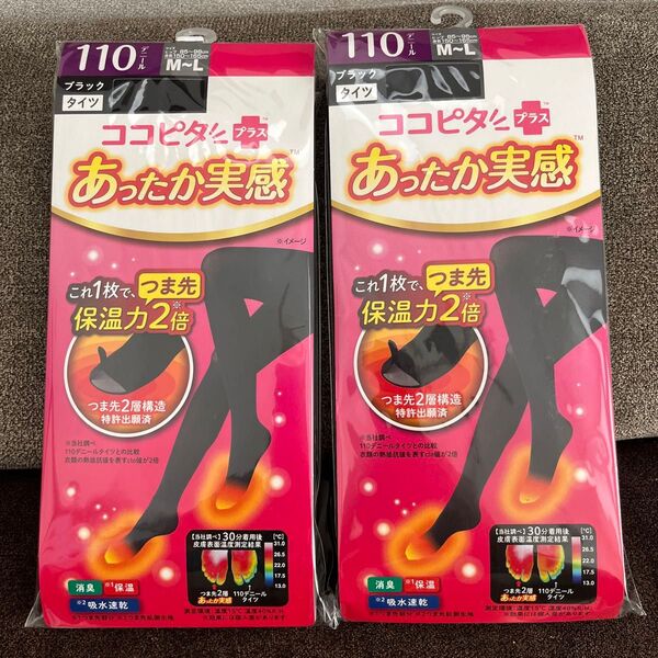 ココピタあったか実感 タイツ 110デニールタイツ 2足