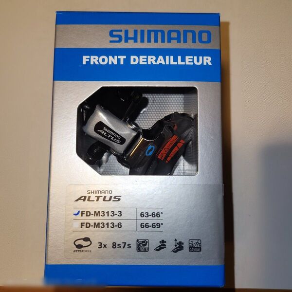 SHIMANO FD-M313-3 ALTUS フロントディレイラー L3 7/8S DOWN SWING EFDM313X3