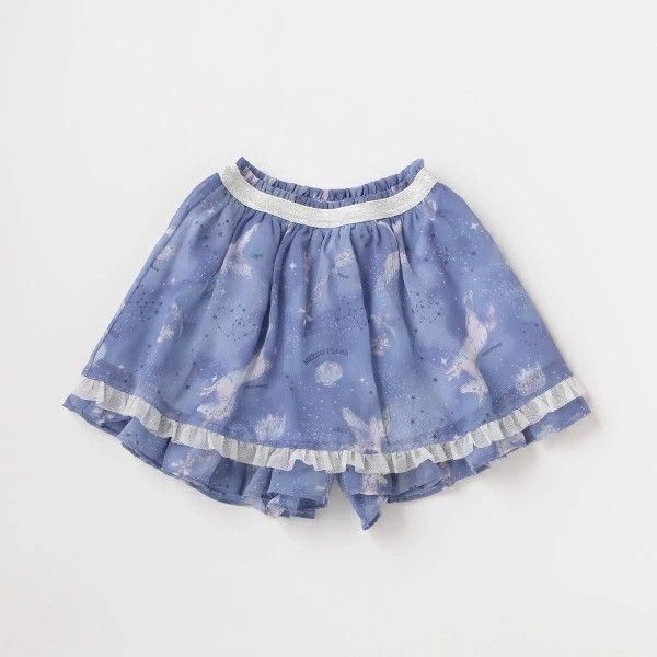 2点 美品メゾピアノ星座柄スカパン140 130ブルー+美品メゾピアノ ジュニア アイス刺繍2wayTシャツS140 130