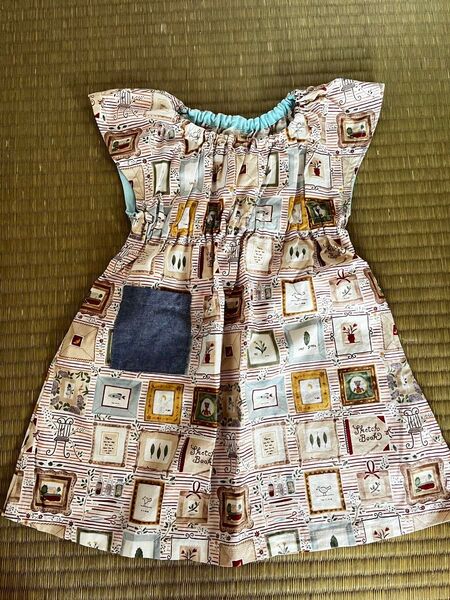 ベビー キッズ ワンピース 女の子 子供服 ベビー服 80-90サイズ位 ハンドメイド 半袖