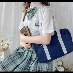 スクールバッグ ネイビー スクバ 学校 肩がけ 男女兼用 軽量 スクバ A4 学生