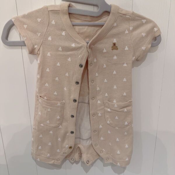 GAP ギャップ ベビーギャップ くま クマ クマ柄 クマケツ ブラウン カバーオール ロンパース ベビー 服 60cm