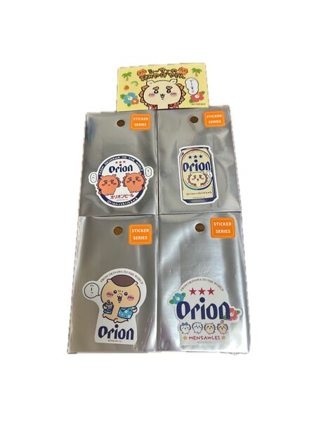 ちいかわ×オリオンビール 期間限定 コラボ ステッカー シーサー ハイビスカス ロゴ レトロ シール シート ご当地 シール
