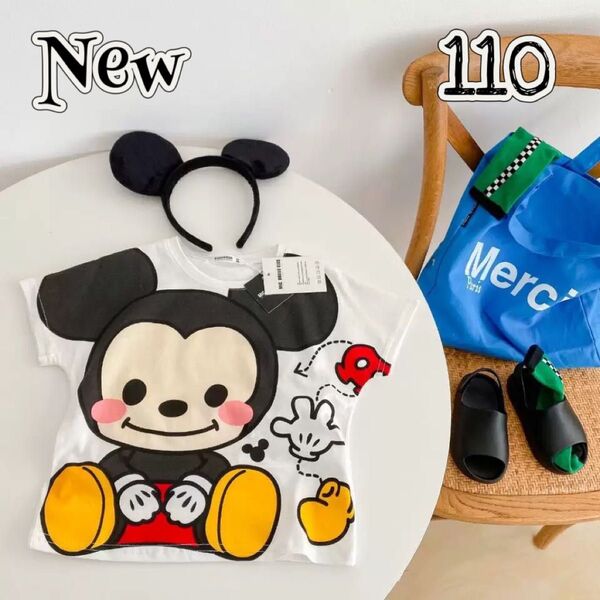☆新品☆キッズ 半袖 Tシャツ ミッキーマウス ディズニー キャラクター 可愛い Mickey 男の子 夏 110cm