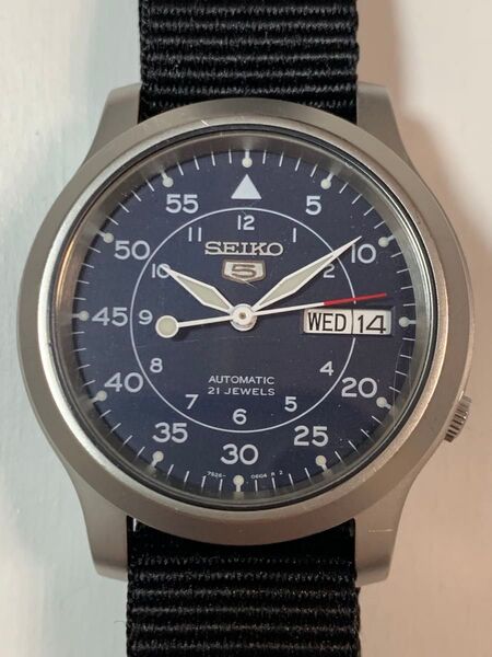 SEIKO 5自動巻き 腕時計 ネイビー