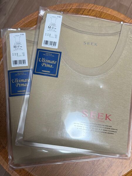 新品 グンゼseek プレミアムオーガニックコットン クルーネックTシャツ(丸首) サイズM 2枚セット 送料無料