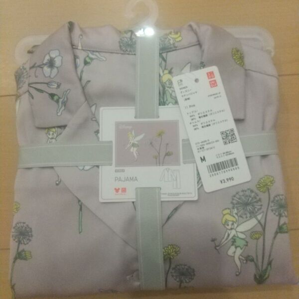 UNIQLO ディズニーサテンパジャマ(長袖) レディース ティンカーベル M