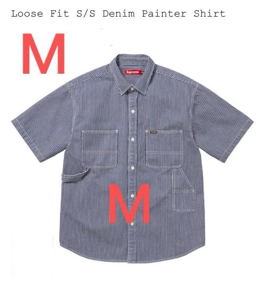 supreme Loose Fit S/S Denim Painter Shirt Stripe Mサイズ シュプリーム