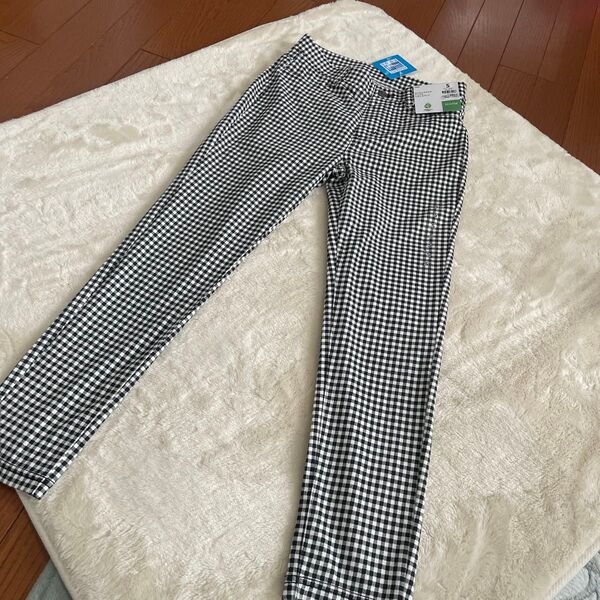 新品未使用 160 Sサイズ イオン レギンスパンツ ギンガムチェック ストレッチ