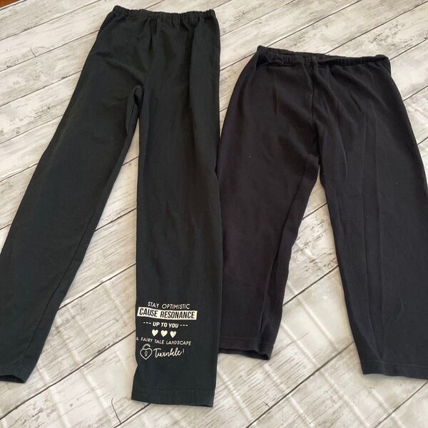 ユニクロ レギンス 150 2本セット スパッツ レギンス 黒 女の子 UNIQLO