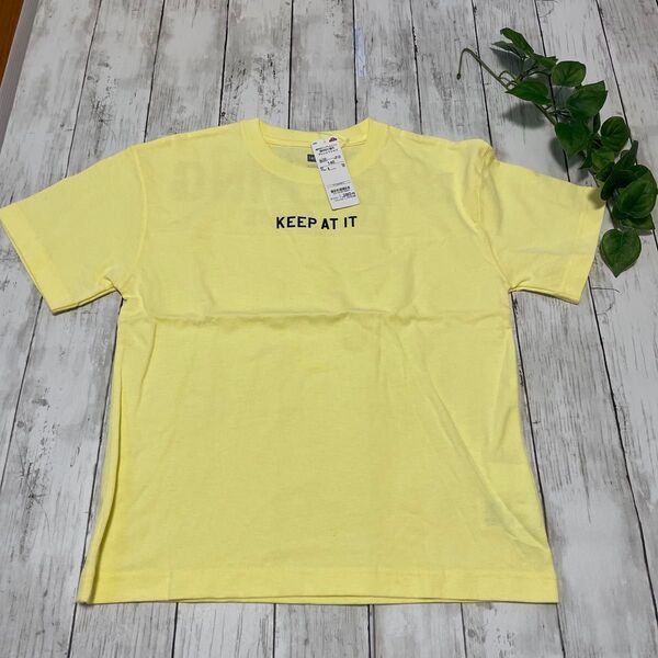 新品140 Tシャツ 半袖 カットソー 女の子 黄色