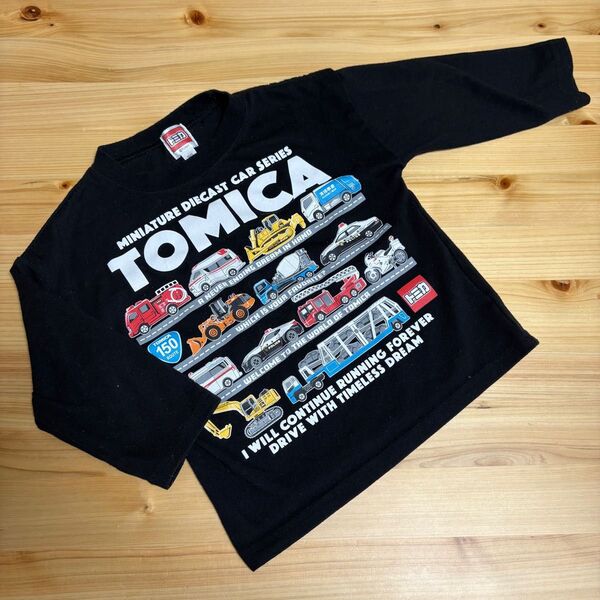 トミカ 薄手 長袖 Tシャツ ロンT ブラック