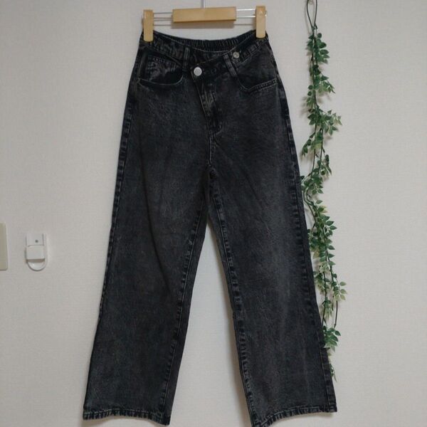 新品(M)デニム ワイドパンツ