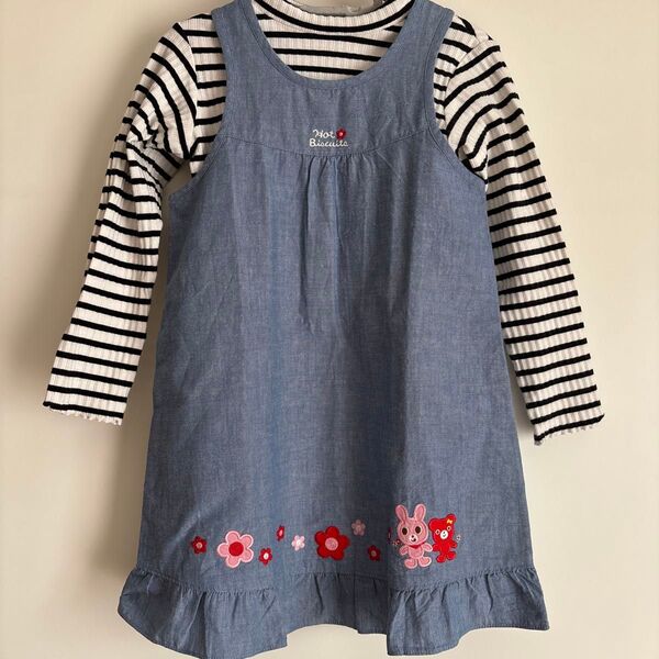 【美品】ミキハウス ホットビスケッツ ワンピース110