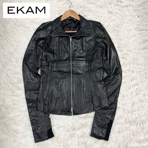 【エカム】00s EKAM sheepskin leather single jacket