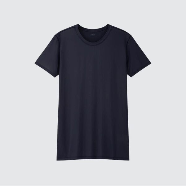 UNIQLO ユニクロ AIRismクルーネック Tシャツ ネイビー メンズ Mサイズ