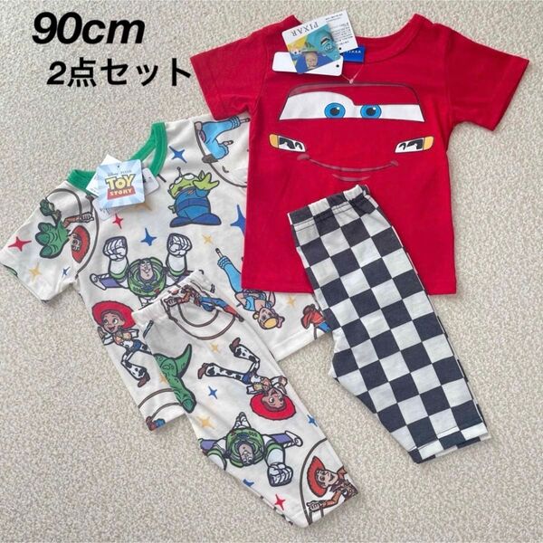 新品★Disney PIXAR トイストーリー カーズ 半袖 パジャマ 2点セット ベビー 男の子 90cm