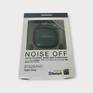 完全ワイヤレス Bluetooth イヤホン NAGAOKA BT828ANC ナイトグレー Night Gray カナル型