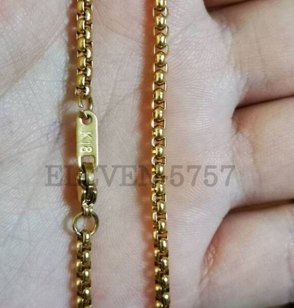18金 喜平 ネックレス k18 18K 加工 高品質 メンズ ゴールド 刻印入り メンズ レディース
