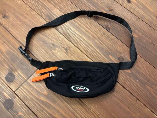 キッズ ボディバッグ ウエストポーチ ウエストバッグ ショルダーバッグ ブラック BAG 黒