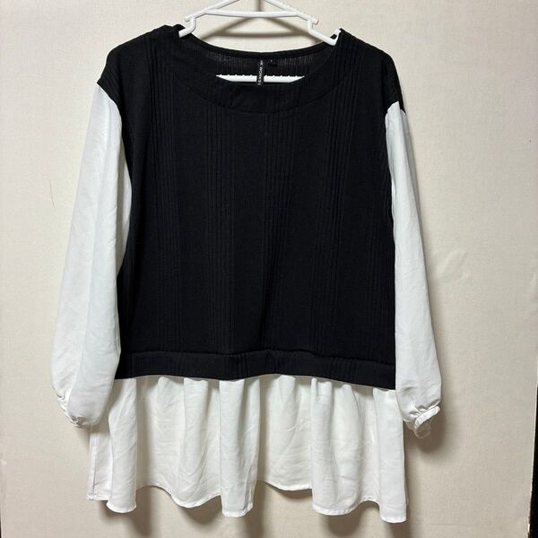 しまむら 黒と白のTシャツ サイズ L