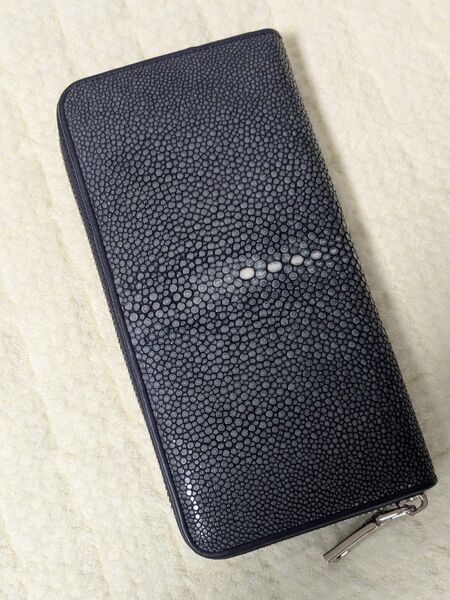 GODANE ゴダン 本革長財布 ガルーシャ Galuchat エイ革 ラウンドファスナー財布 ロングウォレット 美品