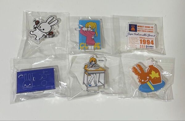 キューン ランダムアクリルメモクリップ 6点