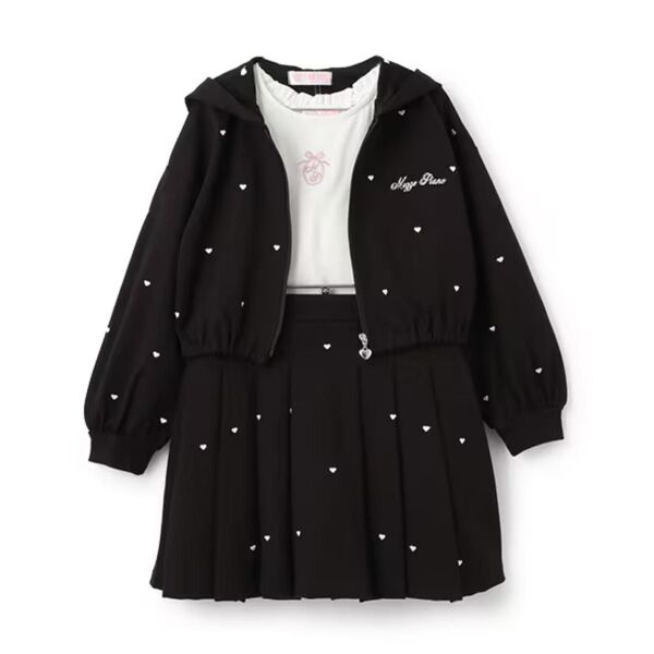メゾピアノ 短丈ZIPパーカー & 半袖Tシャツ セットアップ 140