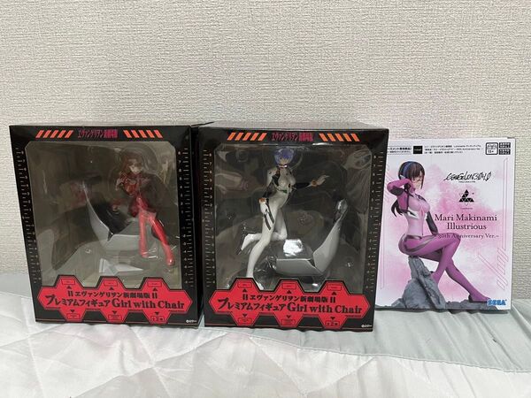 セガ ヱヴァンゲリヲン新劇場版 プレミアムフィギュア レイ&アスカ 2種セット +マリ
