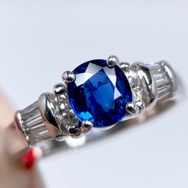 PT900 サファイア 1.25ct ダイヤモンド 0.39 リング プラチナ 指輪 ダイヤ diamond