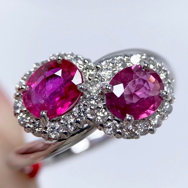 PT900 ルビー 1.31ct ダイヤモンド 0.32 リング 指輪 プラチナ 天然ダイヤモンド 天然ルビー