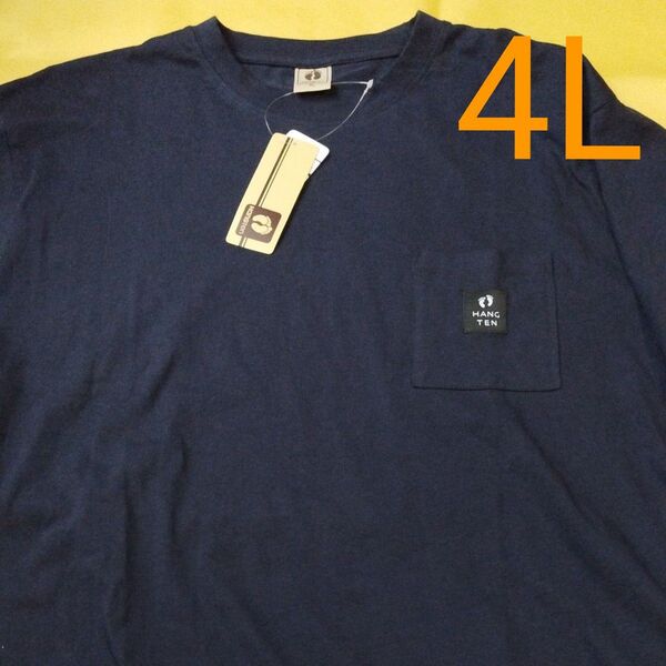 ▼1390 ハンテン HANGTEN 半袖Tシャツ 4Lサイズ 濃紺 未使用新品 タグ付