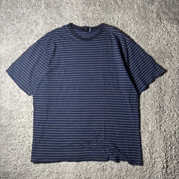 old GAP gap 90s ボーダー Tシャツ 半袖 無地 ユニセックス 古着 ブルー系