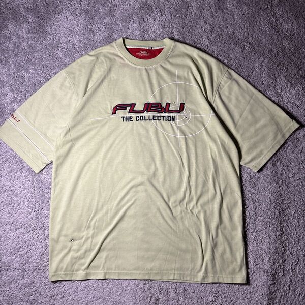 FUBU フブ センターロゴ刺繍 tシャツ ヒップホップ B-BOYスタイル ビックサイズ ユニセックス 古着