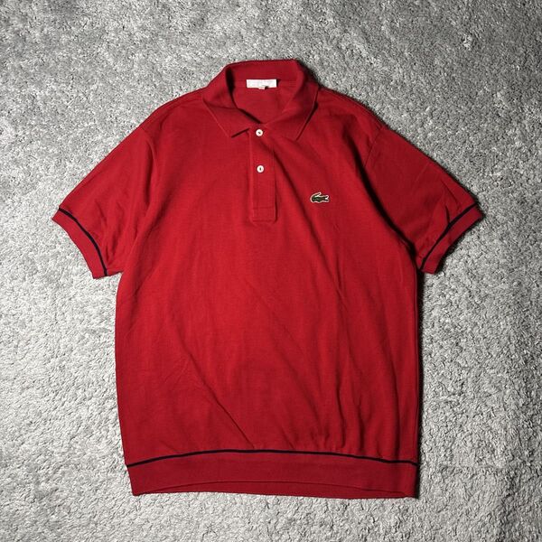 ラコステ LACOSTE ポロシャツ 半袖ポロシャツ ワンポイント刺繍 ロゴ刺繍 ユニセックス 80s 古着