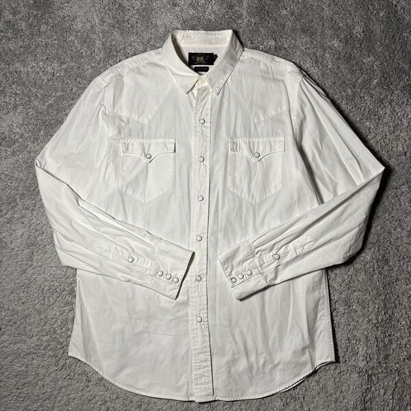 RRL ダブルアールエル ラルフローレン 長袖シャツ ホワイト シャツ Lサイズ ユニセックス ミリタリー 古着
