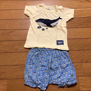 ラキエーベ/ノットソービッグ:半袖Tシャツ 半ズボン 80