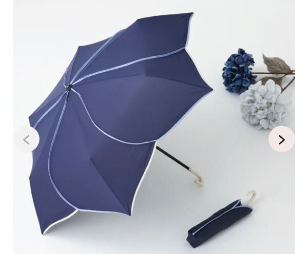 新品 Francfranc フランフラン バイカラーパイピング 折りたたみ傘 47cm ネイビー 晴雨兼用 日傘