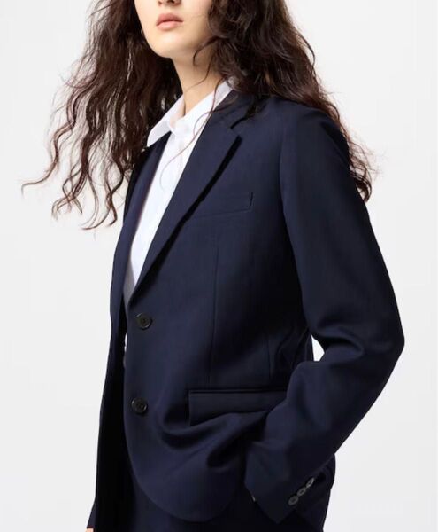 新品未着用 ユニクロ 感動ジャケット 69 NAVY WOMEN ネイビー レディース スーツ 女性 ジャケット ブレザー M