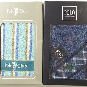 ■未使用　POLO CLUB ポロ タオルハンカチ POLO 箱付き ２個セット　ハンドタオル　