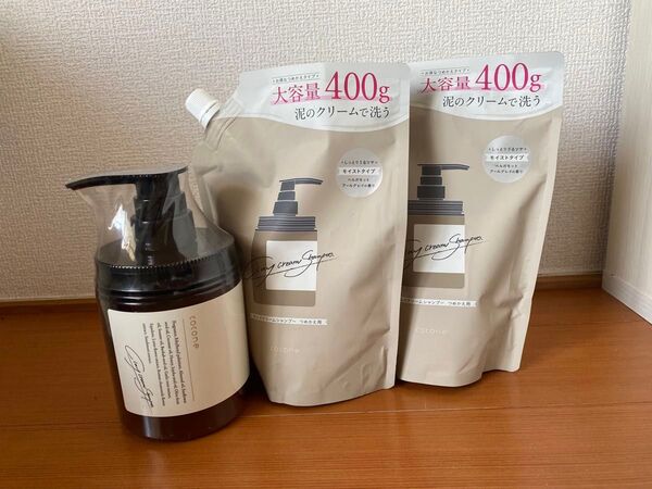 cocone クレイ クリームシャンプー 本体&詰め替え2個