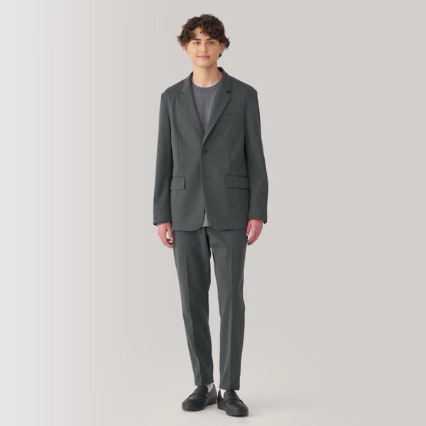 無印良品 ストレッチジャージ ノータックパンツ グレーM