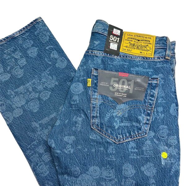 【タグ付】 Levi's 501 PEANUTS イエローパッチ W31 L30 デニムパンツ