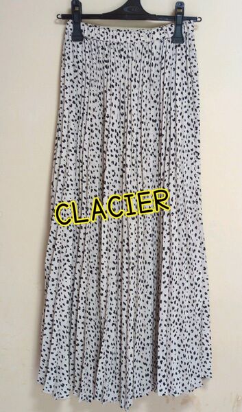 CLACIER プリーツスカート ドット柄 ロングスカート