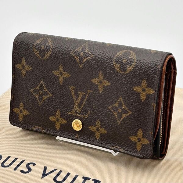 【美品】 ルイヴィトン モノグラム 旧 ポルト フォイユ トレゾール 折り財布 LOUIS VUITTON L字ファスナー